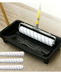 Extendable Paint Roller Handle With Rugged Retractable Shaft And Grippy Comfort Hold yields easy application with roller and tray.