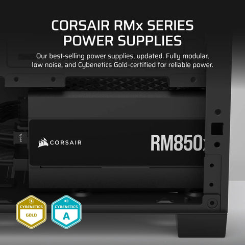 Upgrade Your Rig With 850W Fully Modular Power Supply ATX 3.1 Ready PCIe 5.1 Support Low Noise Cooling Cybenetics Gold Efficiency Native 12V 2x6 Connectors Black, Corsair RM850x