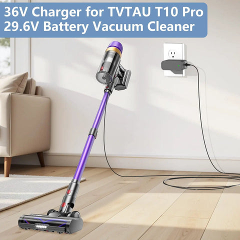 Universal 36 Volt Replacement Power Adapter For Cordless Stick Vacuum Battery Home Cleaning Gadget Sweet Smooth Recharge No Drama Easy Daily Maintenance Killer Value Fast Charge Reliable Build Great Deal charging a cordless vacuum in a modern home.