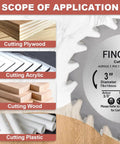 3 Inch Wood Saw Blade Set TCT Circular Blades For Woodworking cutting plywood acrylic and plastic applications