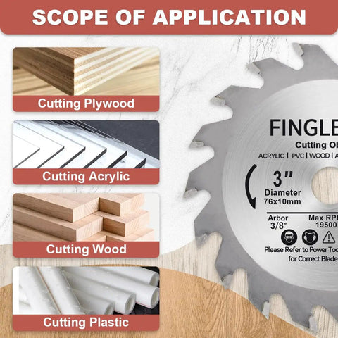 3 Inch Wood Saw Blade Set TCT Circular Blades For Woodworking cutting plywood acrylic and plastic applications