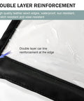 Tough As Nails Magnetic EV Charger Port Cover showing double layer leather reinforcement and clear PVC window design.