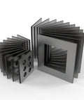Welding Practice Kit 24-Piece 14 Gauge Mild Steel Plates Hands-On DIY Precision Sheet Metal Fabrication arranged in a fan shape