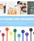 Silicone Magnetic Cable Ties Reusable Phone Cord Organizer Magnetic Twist Ties For Headphone Cables And Charging Cables, 10 Color Options