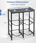 5 Gallon Water Jug Holder 2-Tier Stand With Tabletop Shelf Built To Last Heavy-Duty Carbon Steel Build For Easy Countertop Organization