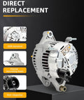 90 Amp 12V Replacement Alternator For Jeep Cherokee 1991 To 1998 Grand Cherokee 1993 To 1998 Wrangler 1991 To 1995 And 1997 To 1998 And Dodge Dakota 1997 To 1998 High Quality Auto Alternator With Stable Voltage Output And Plug And Play Install showing front view with mounting holes and pulley