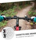 Heavy Duty Mountain Bike Disc Brake Kit With Front And Rear 160Mm Rotors Mechanical Caliper Dual Knob Pad Adjustment Dope Lock Tight stopping power visible on bike handlebars in trail settings.