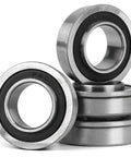 Four Pack Sealed Flange Ball Bearings Three Quarters Inch Bore 19mm ID x 35mm OD x 13mm Wide, 9Cr18 Steel, Deep Groove