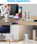 20 In 1 Surge Protector Tower With PD20W USB C Fast Charge, 16 AC Outlets And 4 USB Ports used on desks and tables