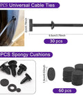 335 Piece Bumper Retainer Clips And Push Pin Rivets Kit With Upgraded T Style Zip Ties featuring spongy cushions and cable ties