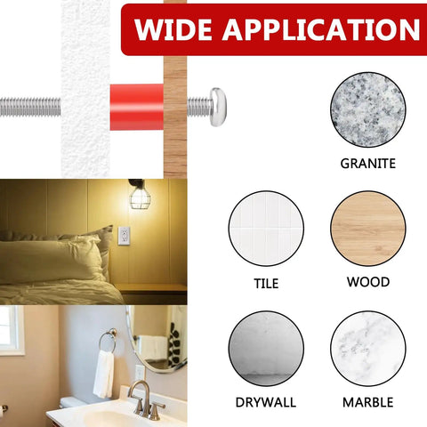 175 Piece Red Electrical Outlet Spacers Kit With 85 Six Thirty Two Cup Head Mounting Screws And 90 Nonthreaded Spacers For Electrical Boxes Switches And Receptacles Insulated Flame Resistant Oil Resistant Durable DIY Friendly Upgrade diagram showing wide application on various surfaces.