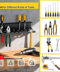 Two Tier Wall Mount Tool Rack For Screwdrivers And Pliers With 35 Holes, Heavy Duty Metal Organizer For Workbench, Garage Or Warehouse, 15.75 Inch Long