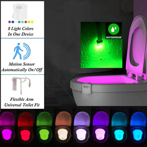 Toilet Night Light With Motion Sensor And LED 9 Color Modes Auto On In The Dark Brighten Your Bathroom For Late Night Pee Breaks
