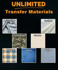 Unlimited transfer materials include cotton, polyester, camouflage, canvas, plaid, jeans, stripe for Printable Heat Transfer Paper For T Shirts 20 Sheets Eight Point Five By Eleven Inkjet Compatible Iron On Transfer For Dark And Light Fabrics DIY Friendly Cotton Polyester Denim And More.