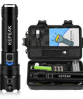Ultra Bright Rechargeable Flashlight With 5 Modes Zoomable Tactical Handheld LED Light For Camping, Hiking And Emergencies in case