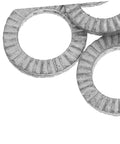 Built Tough Manganese Steel Wedge Locking Washers Heavy Duty Anti Loosening Hardware For Machinery And Construction Vibration Resistant Bolt Stabilizers with serrated edges.