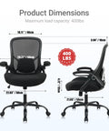 Beefy 400 Lb Heavy Duty Office Chair With 5 Inch Thick Seat Ergonomic Desk Chair Adjustable Armrests Mesh Executive Chair