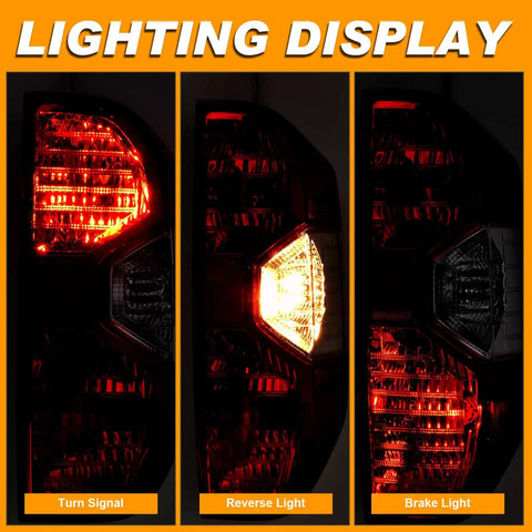 Toyota Tundra Tail Light Assembly Right Passenger Side Replacement Without Bulb 2014-2021 Lighting Display