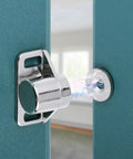 Heavy Duty 4 Pack Zinc Alloy Door Stoppers With Strong Magnets Smooth Quiet Cabinet Catches For Cupboard Holders Easy Install Screw Kit Home Hardware Must Have, close-up of door stopper with magnet mechanism.
