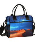 Desert Sky Large Cooler Bag Portable Leakproof Insulated Lunch Tote for Gals with desert and night sky design, side view