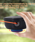 Close-up of Two Pack 128LD Trimmer Head T25 Replacement for Husqvarna Weed Eater showing easy installation with hand adjusting line
