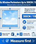 Diagram showing window dimensions for 200cm Portable AC Window Seal Kit For Casement Crank Skylight And Push Out Windows