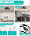 Ceiling Fan Light 18 Inch 3-Setting 40W Modern Mount for Living Room, featuring adaptability, adjustable design, and E26/E27 lamp holder.