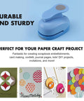 5/8 Inch Circle Punch for Scrapbooking, durable tool for precise cuts, shown with craft cards and decorations.