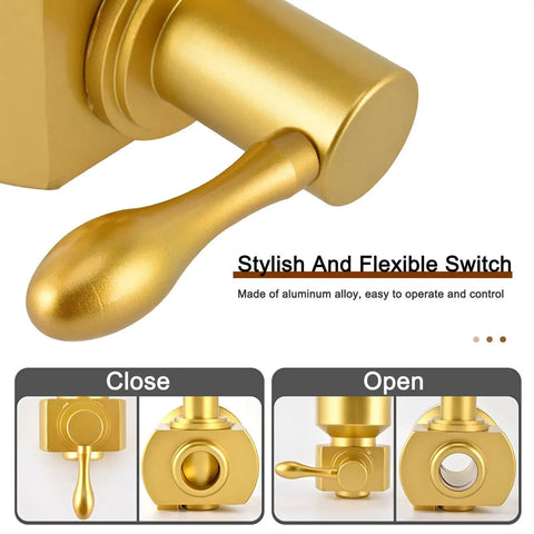 Close-up of Stylish And Flexible Switch for Hustle Ready Wall Mounted Coffee Bean Dispenser. Aluminum alloy, easy to operate.