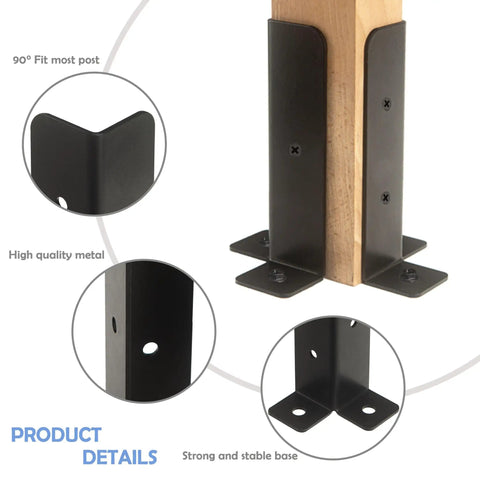 8Pcs Adjustable Post Anchor Brackets Kit Heavy Duty Wood Fence Base Brackets Fits 1.5x1.5 2x2 2x4 4x4 Posts Durable Anchor Base