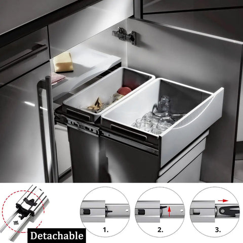 Beefy Heavy Duty Soft Close Cabinet Drawer Slides Pair Full Extension Ball Bearing Telescoping Rails Smooth Quiet Glide Heavy Hitter Hardware 100kg Capacity Cold Rolled Steel For Home Use Sizes From 14 Inches To 32 Inches Set Nails The Job installed in kitchen cabinet drawer