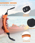 Person holding orange 4 Pack Kayak Carry Handles With Screws 2 Hole Replacement Handles For Canoe Boat Side Mount Carrying Handles Durable.