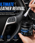 Refresh Your Gnarled Steering Wheel With This Badass Nourishing Leather Restoration Cream That Deeply Repairs Scratches And Fades While Keeping Your Car Interior Looking Slick And Pristine, showing leather repair cream applied on a steering wheel.