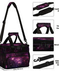 Insulated Picnic Backpack Lunch Bag For On-The-Go Eats, Large 12x8.7x10in, galaxy design, adjustable strap, comfortable pad