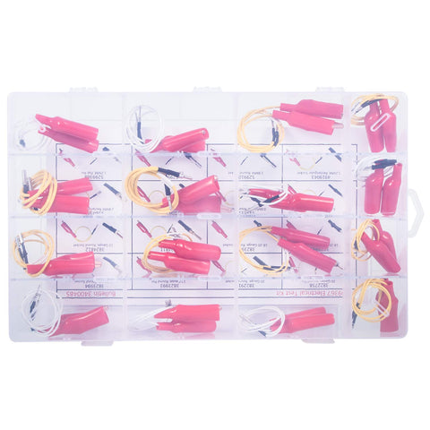 16 Piece Electrical Test Lead Kit With Terminal Adapters And Cables, Model 5299367 Circuit Connector Set in open case