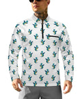 Mens Dragon Sun Protection Long Sleeve Shirt With Quarter Zip Chin Guard Breathable 140g Mesh Fabric for outdoor adventures