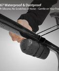12 In 1 Bike Tool Kit With Ratchet Wrench Compact Silicone Capsule Scratch Free And Waterproof attached to bike frame