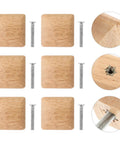 10 Piece Wooden Dresser And Cabinet Pulls Set For Closet And Drawer Handles Square Solid Wood Knobs Bamboo Vintage Style