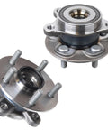4 Piece Wheel Bearing Hubs Assembly Kit For Toyota Corolla 2019 Through 2023 And Prius 2016 Through 2022 And Prius Prime 2017 Through 2022 Front And Rear Replacement Set Drop In Ready displayed, showing metal hubs with 5-lug patterns