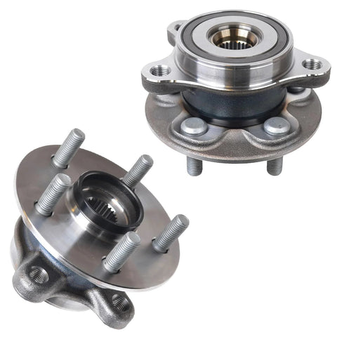4 Piece Wheel Bearing Hubs Assembly Kit For Toyota Corolla 2019 Through 2023 And Prius 2016 Through 2022 And Prius Prime 2017 Through 2022 Front And Rear Replacement Set Drop In Ready displayed, showing metal hubs with 5-lug patterns