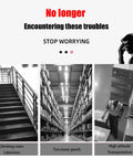 Image illustrating problems of climbing stairs and transporting goods, promoting the Smooth Operator Electric Lifting Platform.