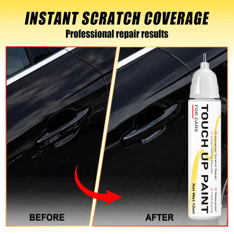 Gloss Black Car Scratch Repair Pen With 2 In 1 Brush Tip Quick Dry Long Lasting OEM Color Match 0.4 Fl Oz Easy Fix visible