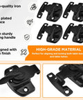 Heavy Duty Metal Spring Align And Lock Connectors For Dining Tables Four Piece Kit With All Required Screws, black iron brackets with spring handle.