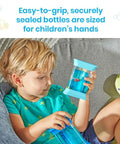Child holding Ocean Sensory Bottles Fidget Toys For Kids 3 To 5 Kid Friendly Calming Quiet Focus Tools For Toddlers In Preschools Classroom Calm Down Corner Supplies Science Center Materials To Explore Buoyancy And Density In A Fun Way