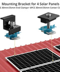 10 Piece Solar Panel Mounting Bracket Kit for Unistrut Rails Aluminum 30mm 35mm Mid Clamps and End Clamps for Metal Roofs