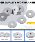 Image of 100 Pack M3 x 15mm Large Fender Washers in 304 Stainless Steel, Flat Washer Set for Screws, durable and corrosion-resistant.