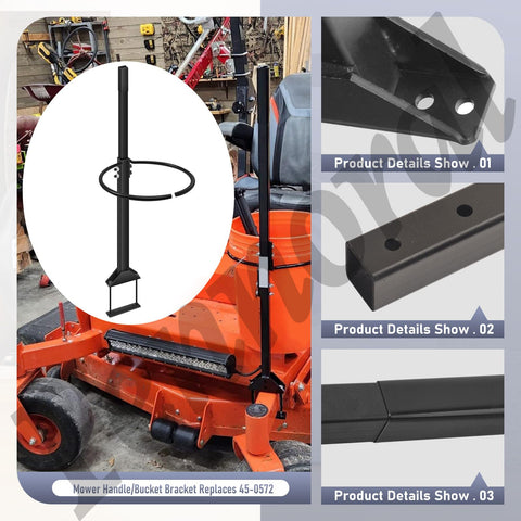 Front Bar Handle For Zero Turn Mower Easy Install Mounting Kit With 5 Gallon Bucket Bracket Holder No Drill Clamp On Lawn Care Accessory