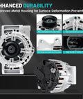 Drop-In 120A 12V Car Alternator Replacement with 5-Groove Pulley, Internal Regulator for Chevy Equinox 2010-2017, CW Rotation