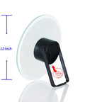 Side view of a 12 Inch Plasma Disc Light Plate With Dope Touch Responsive Glow, featuring a stand and 12-inch size indicator.