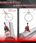Pipe center finder tool with magnetic centering head; red and black body, adjustable dial bubble protractor for 1.5–6 in pipe